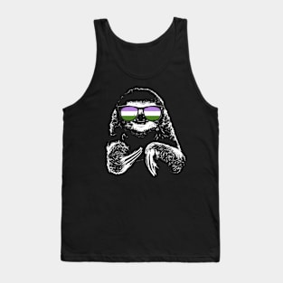 Pride Sloth Genderqueer Flag Sunglasses Tank Top